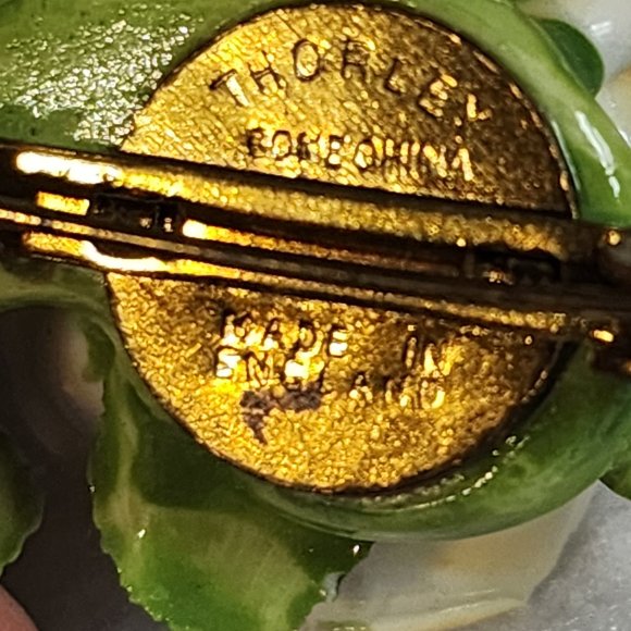 Vintage Artone Bone China Flower Brooch Pin & Screwback Earrings Set England Yel - Picture 6 of 6